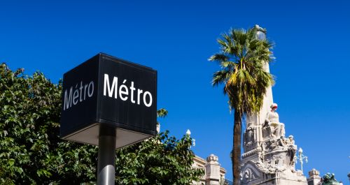 Fire in metro in Marseille 