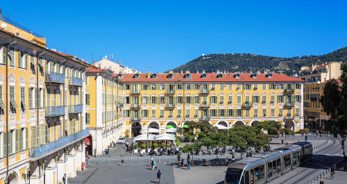 The water in Nice’s Place Garibaldi fountain turns green 
